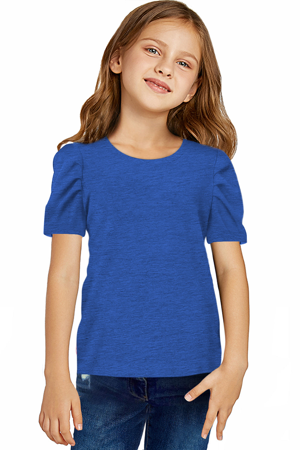 Round Neck Puff Sleeve T-Shirt - MONLANE