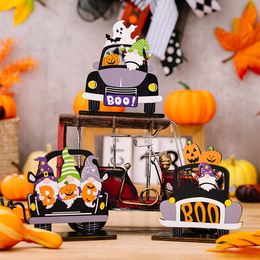 3-Piece Halloween Element Car-Shape Ornaments - MONLANE