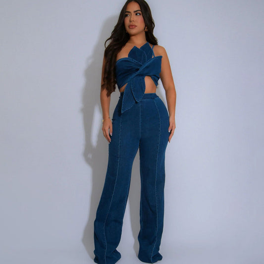 Slim Fit Jeans Two-Piece Denim Set