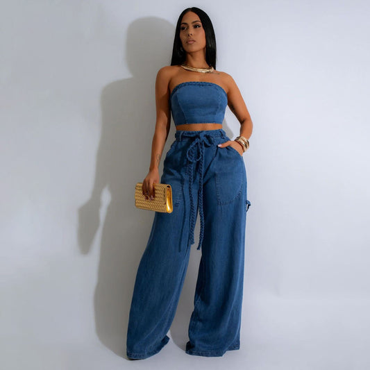 Denim Two-Piece Set