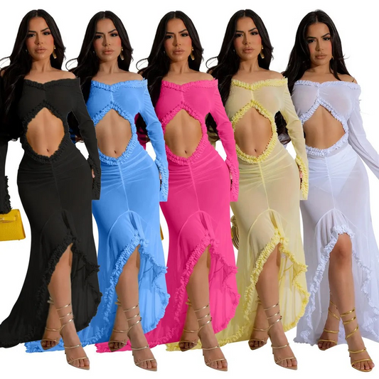 perspective long sleeved dress