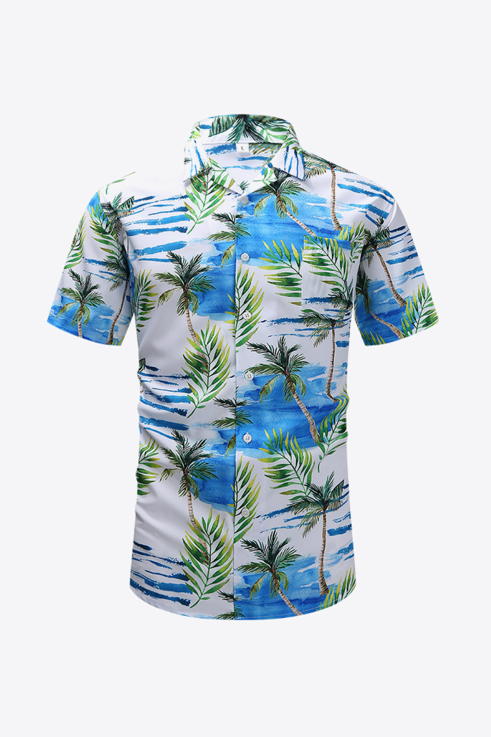 Tropical Print Button-Up Pocket Shirt_5