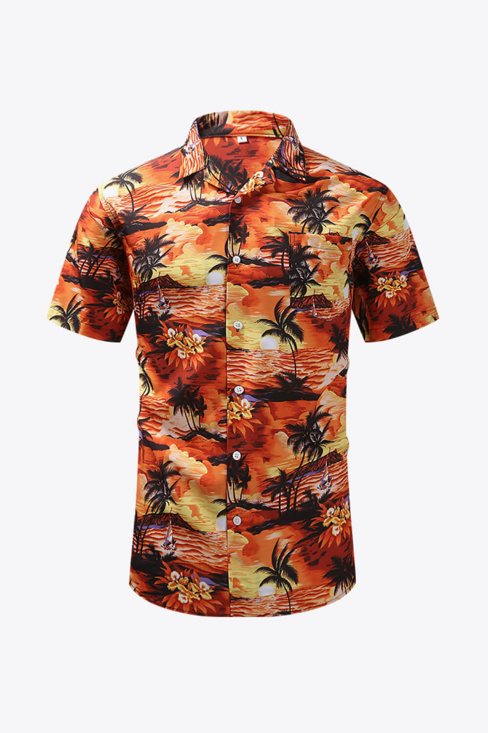 Tropical Print Button-Up Pocket Shirt_14