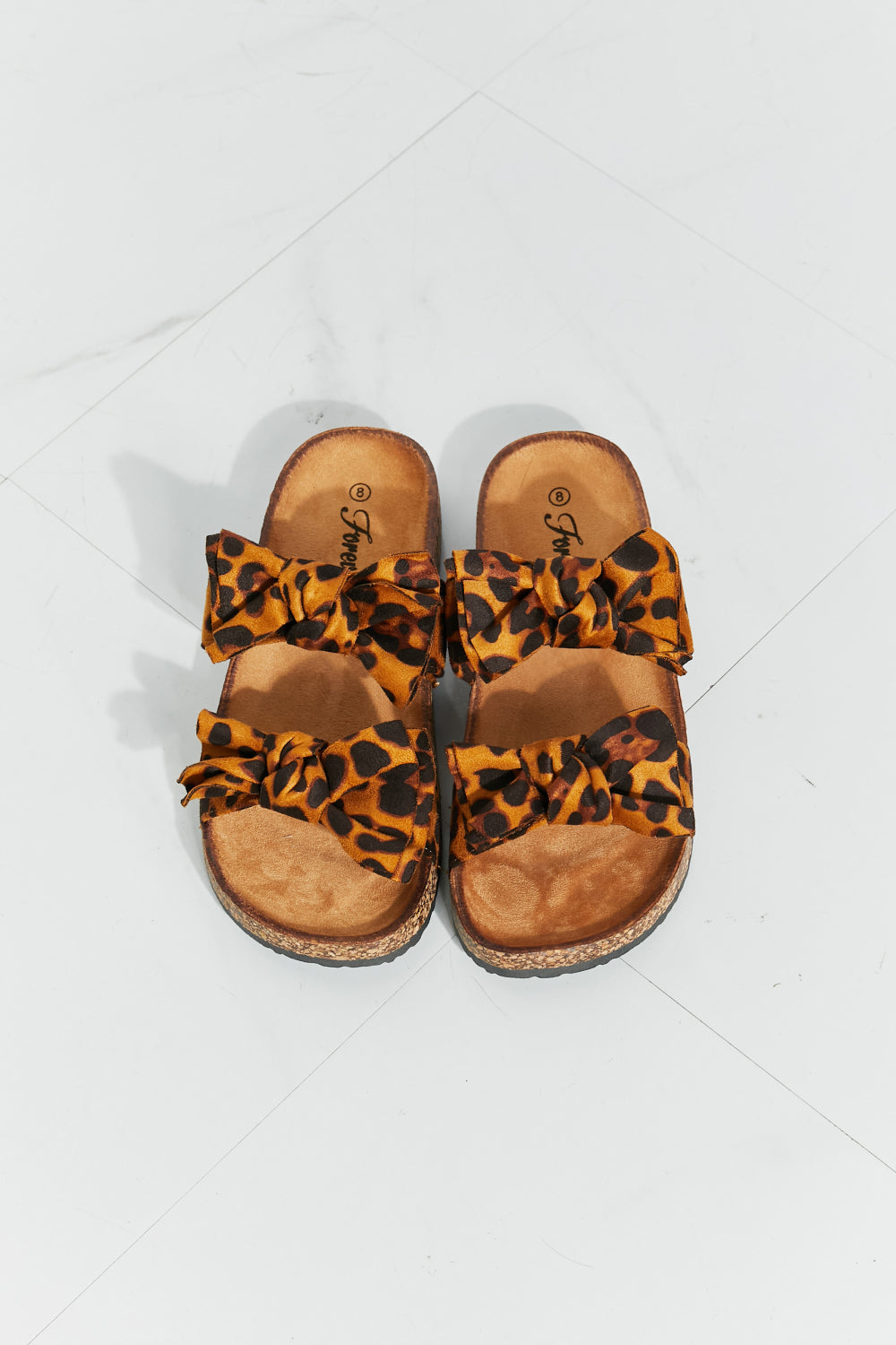 Leopard Bow Slide Sandals_2
