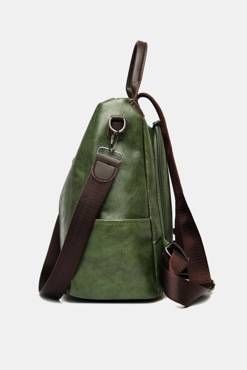 Contrast Color Leather Backpack_8