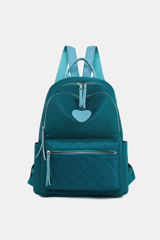 Heart Pattern Oxford Cloth Backpack_0