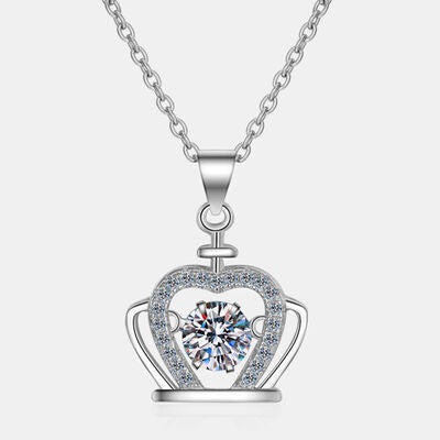 Crown Jewel Moissanite 925 Sterling Silver Necklace_4