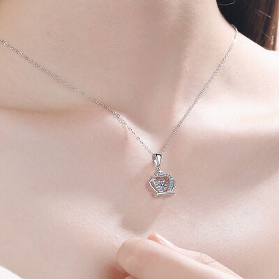 Crown Jewel Moissanite 925 Sterling Silver Necklace_3