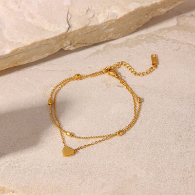 Love Cascade Double-Layered Heart Anklet_1