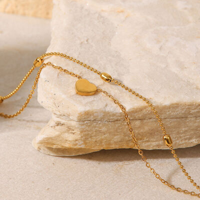 Love Cascade Double-Layered Heart Anklet_4