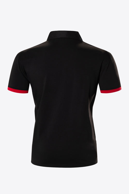 Contrast Short Sleeve Golf Polo Shirt_1