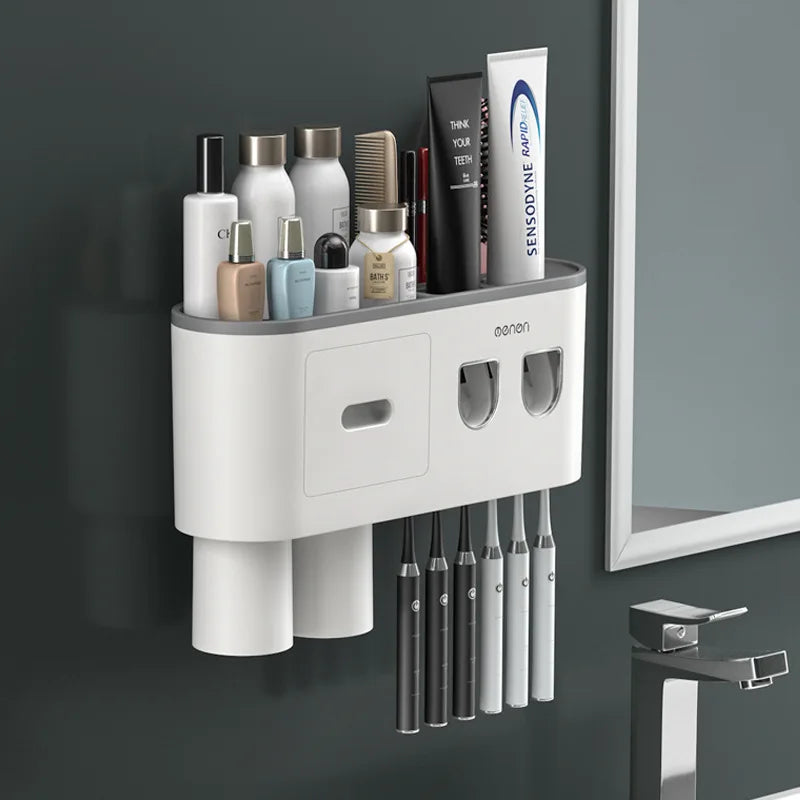 Magnetic Toothbrush Holder with Automatic Toothpaste Squeezer_23