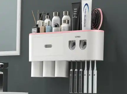 Magnetic Toothbrush Holder with Automatic Toothpaste Squeezer_5