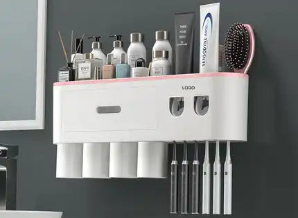 Magnetic Toothbrush Holder with Automatic Toothpaste Squeezer_3