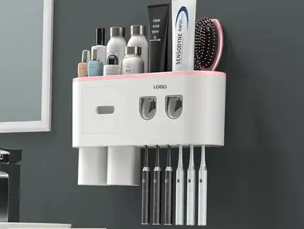 Magnetic Toothbrush Holder with Automatic Toothpaste Squeezer_4