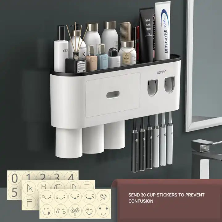 Magnetic Toothbrush Holder with Automatic Toothpaste Squeezer_6