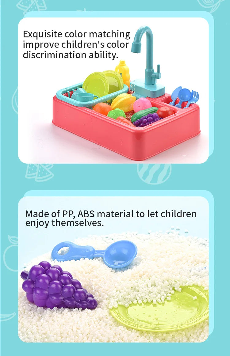 Children's Kitchen Sink Toy Set - Pretend Play Educational Kit_8