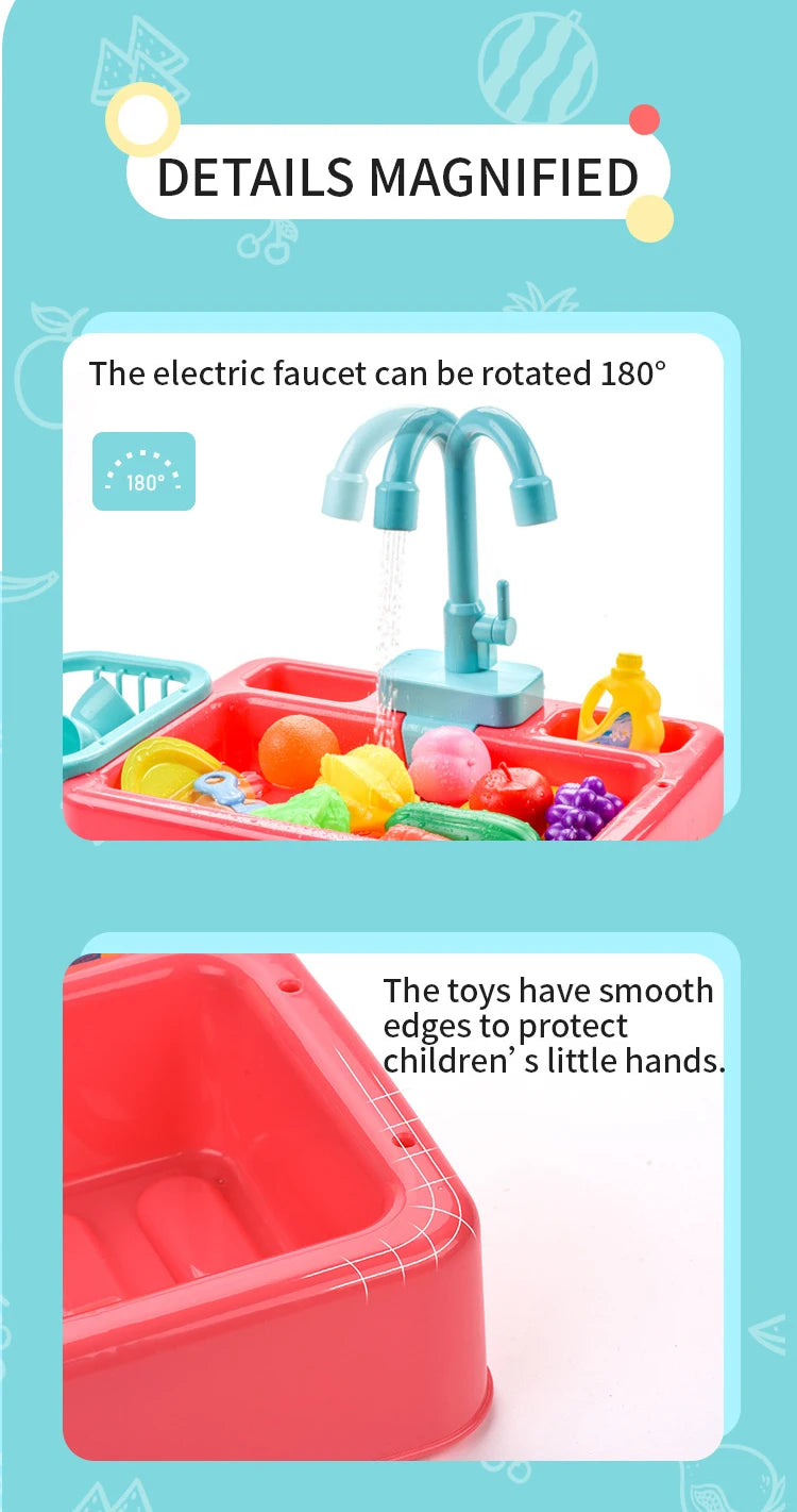 Children's Kitchen Sink Toy Set - Pretend Play Educational Kit_12